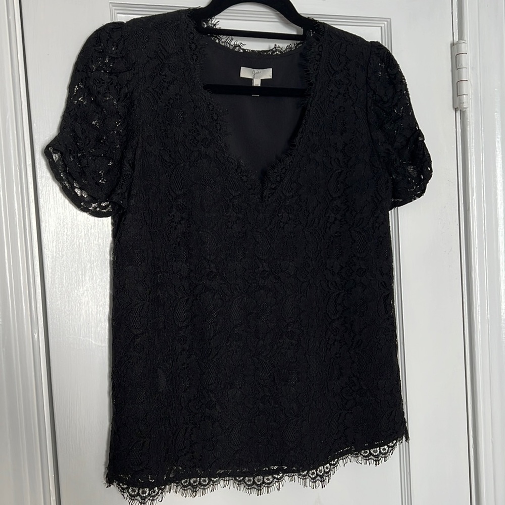 Joie black lace top